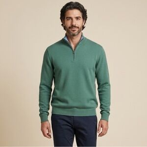 NWT Shaquille O’Neal Men’s Big & Tall Green Half Zip Pull Over Sweater - 3XL